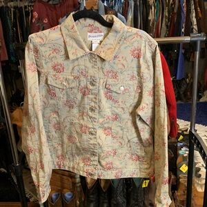 Pendleton Women's Floral Jean Jacket - Cream and Red
